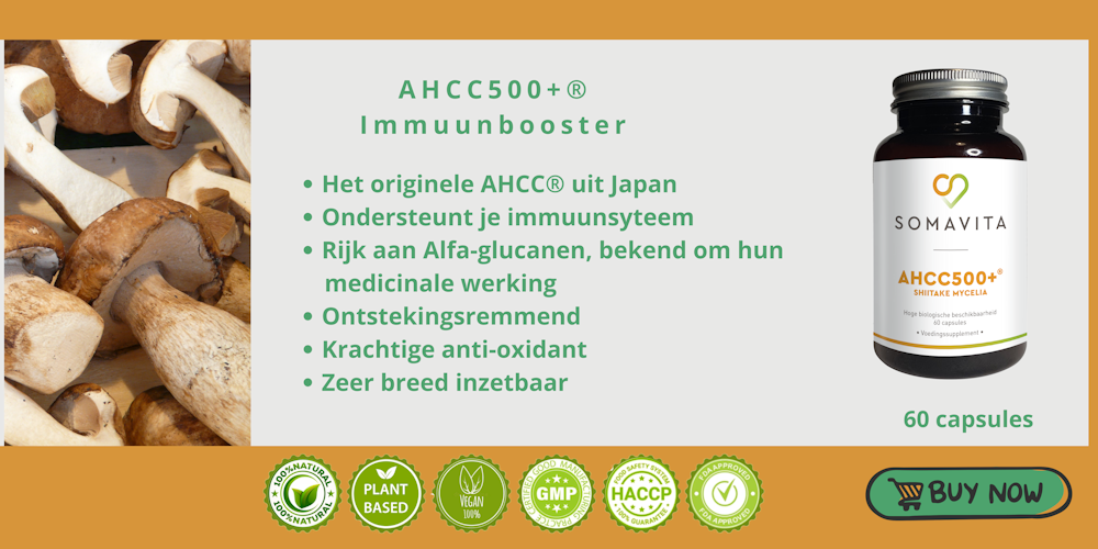 AHCC500+ Shiitake Mycelia met Alfa Glucanen